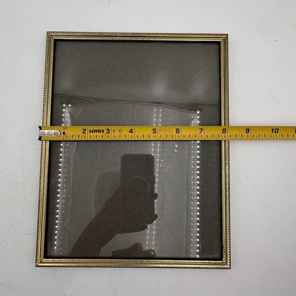 Pair Vintage Brass Picture Frames 8x10 Beaded Edge Mid Century‎ Wall Decor